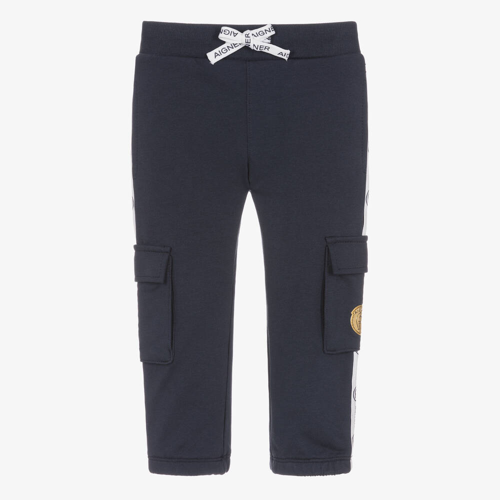 AIGNER - Baby Boys Blue Cargo Joggers | Childrensalon