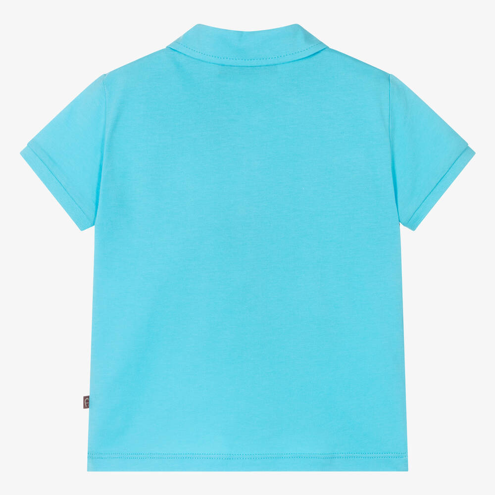 AIGNER-Baby Boys Blue Cotton Jersey Polo Shirt | Childrensalon Outlet