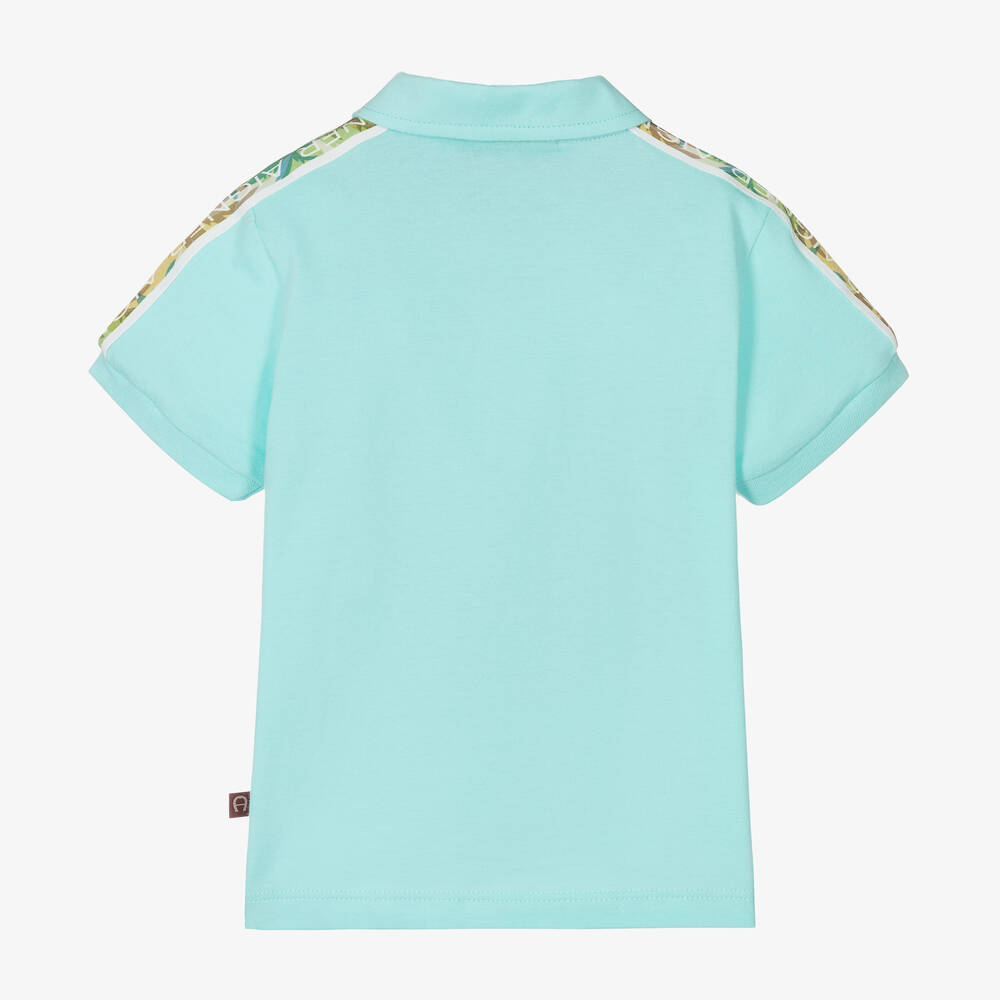 AIGNER-Голубая хлопковая рубашка поло | Childrensalon Outlet