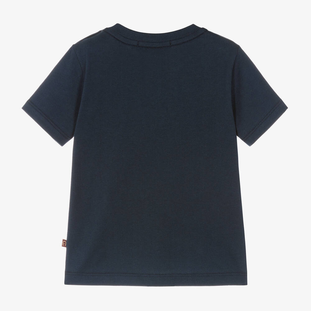 AIGNER-تيشيرت أطفال ولادي قطن لون كحلي | Childrensalon Outlet