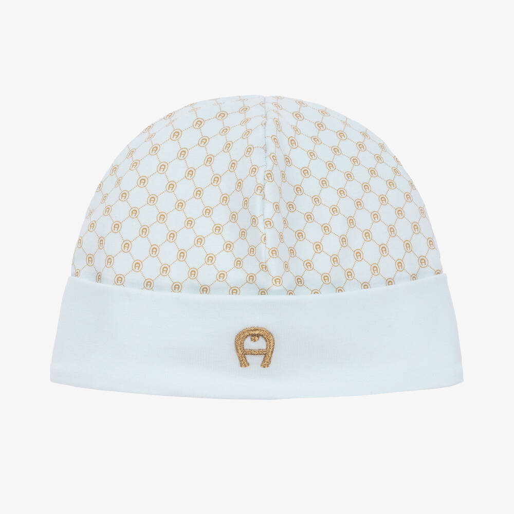 AIGNER-Baby Boys Blue & Gold Layette Hat | Childrensalon Outlet