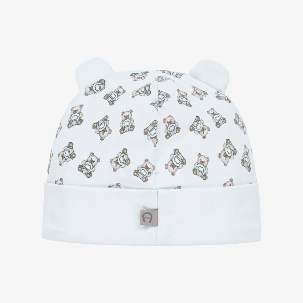 AIGNER-Голубая шапочка из хлопка пима для малышей | Childrensalon Outlet
