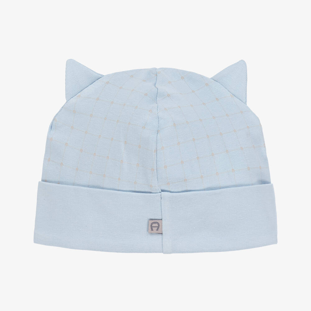 AIGNER-Голубая шапочка из хлопка пима для малышей | Childrensalon Outlet