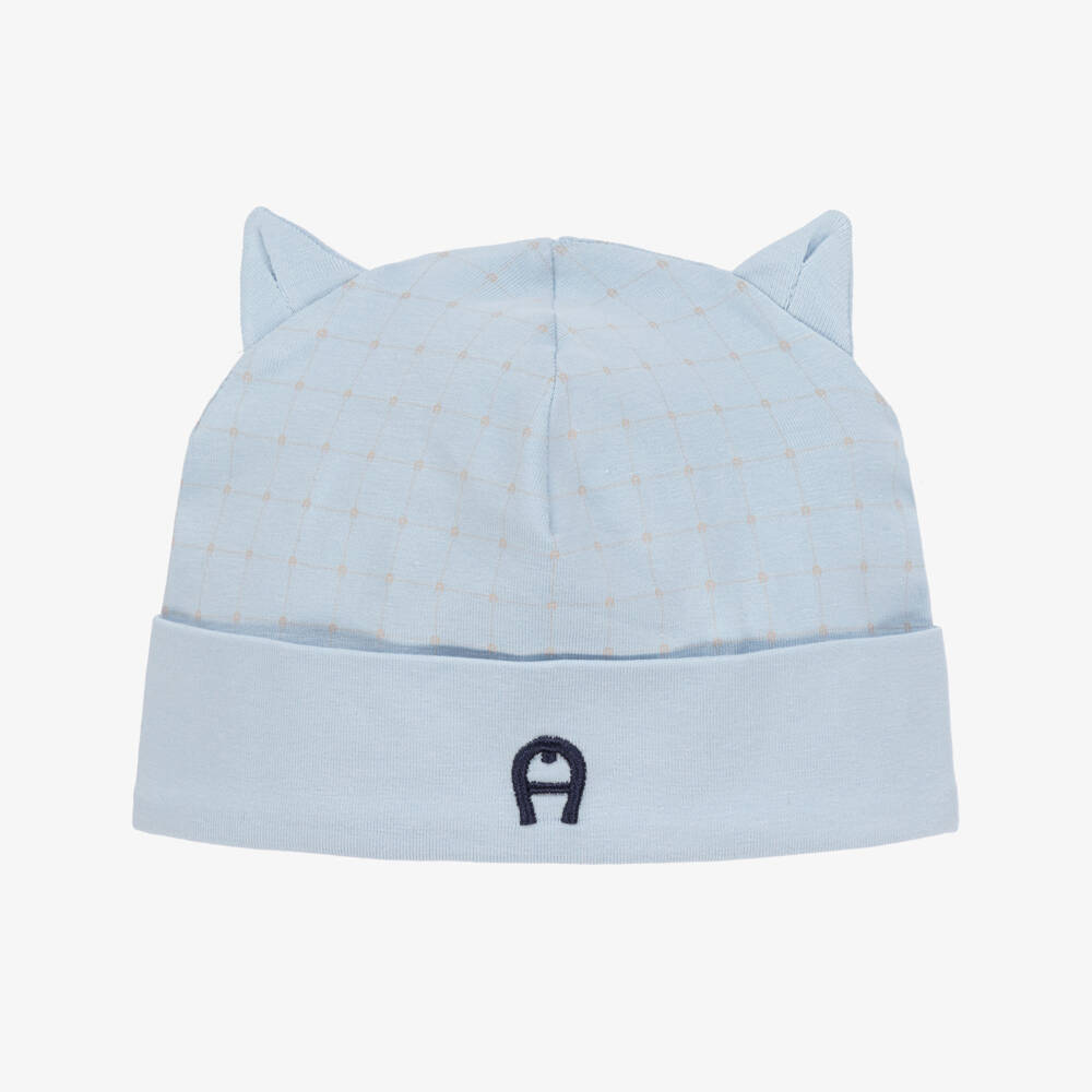 AIGNER-Baby Boys Blue Pima Cotton Hat | Childrensalon Outlet