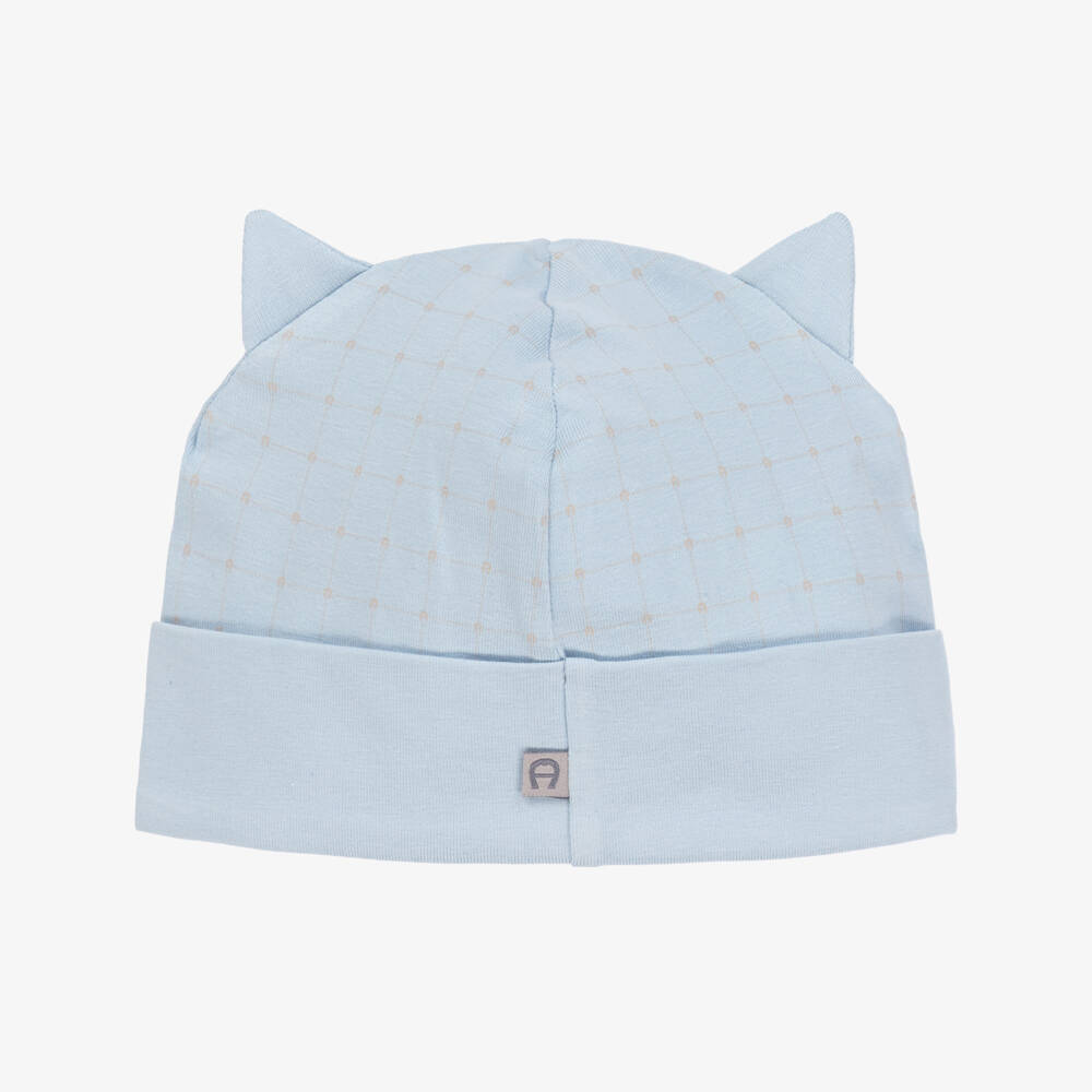 AIGNER-Baby Boys Blue Pima Cotton Hat | Childrensalon Outlet