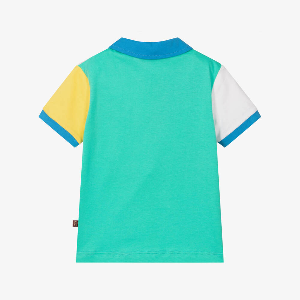 AIGNER-Baby Boys Cotton Colourblock Polo Shirt | Childrensalon Outlet