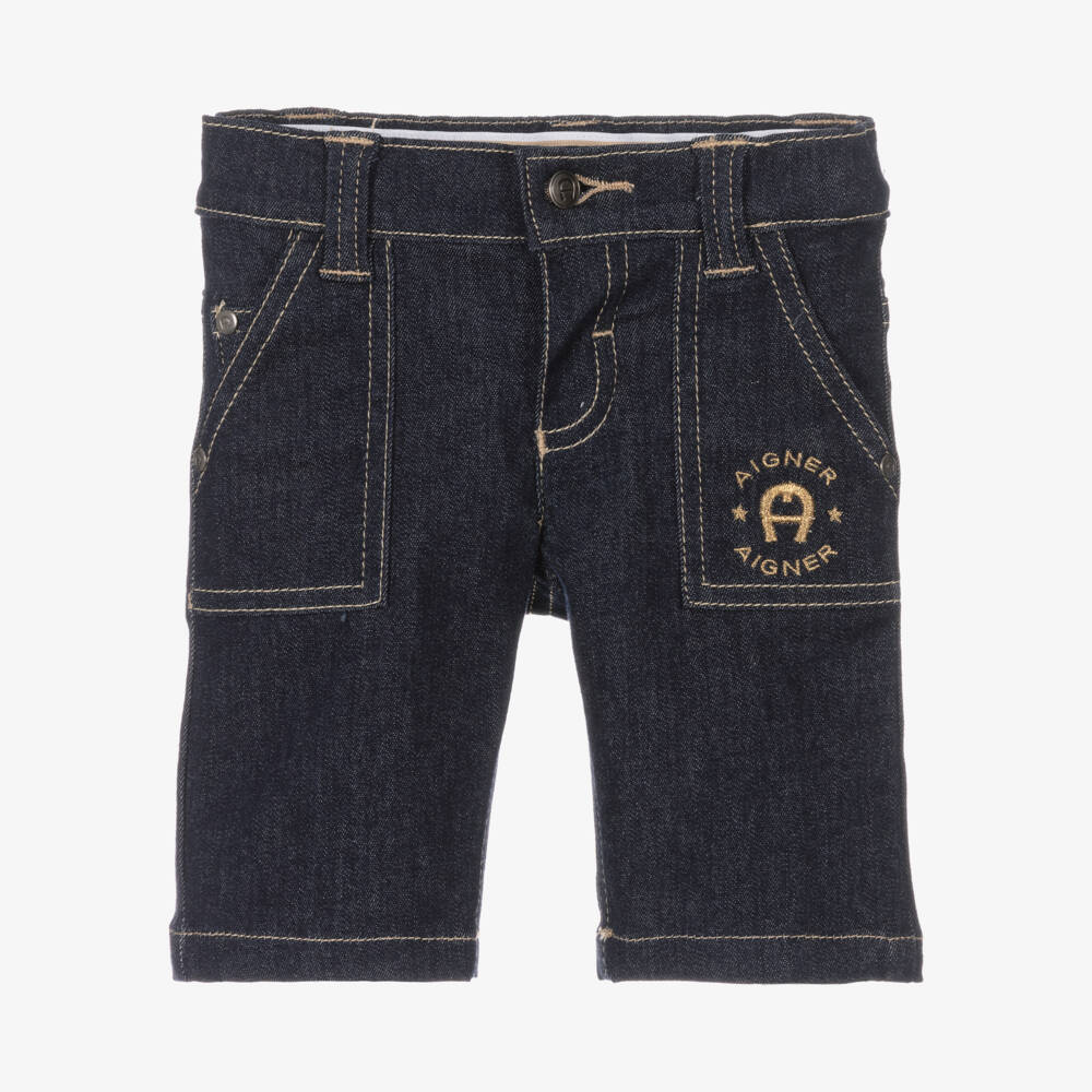 AIGNER-Baby Boys Dark Blue Denim Shorts | Childrensalon Outlet