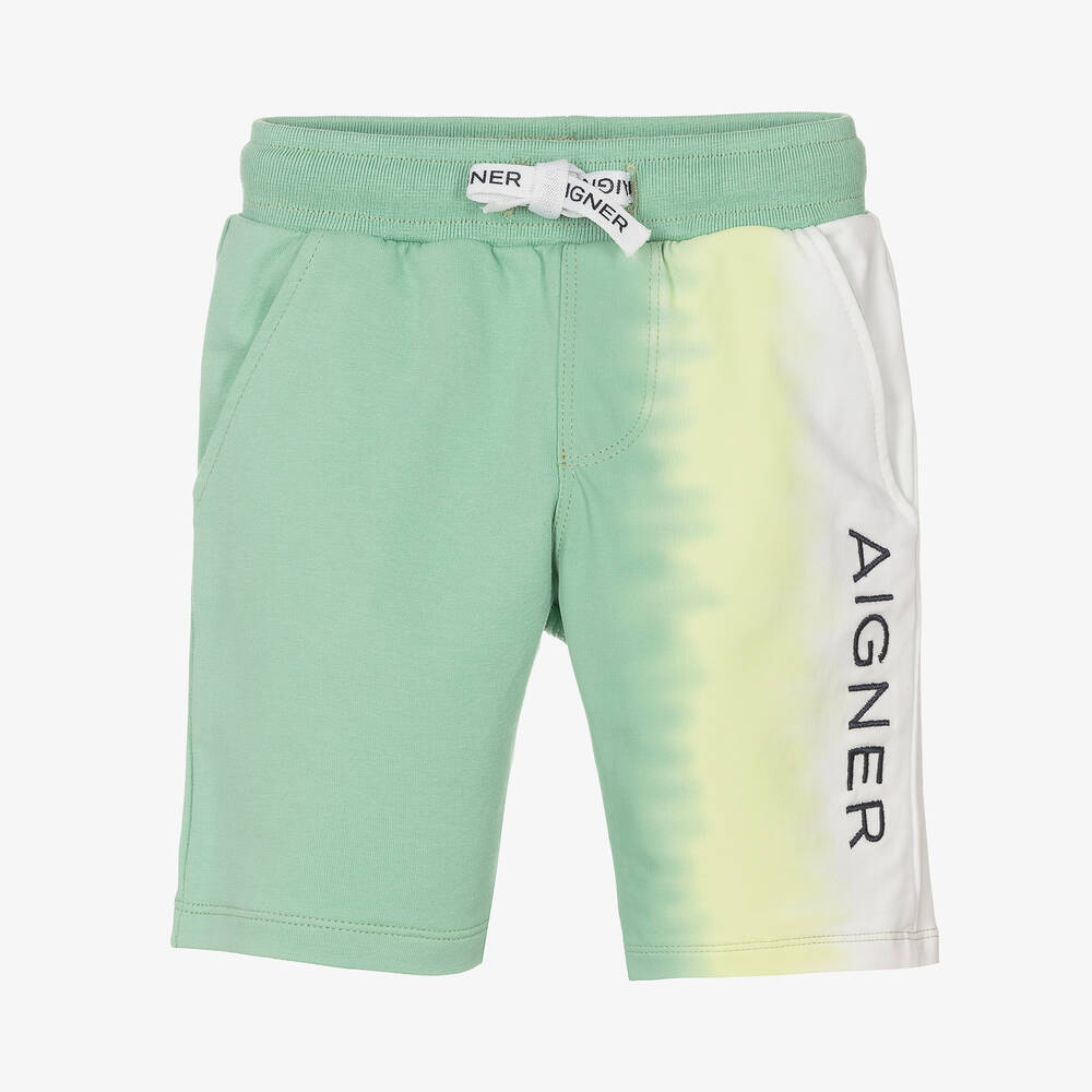 AIGNER - Baby Boys Green Ombré Logo Shorts | Childrensalon