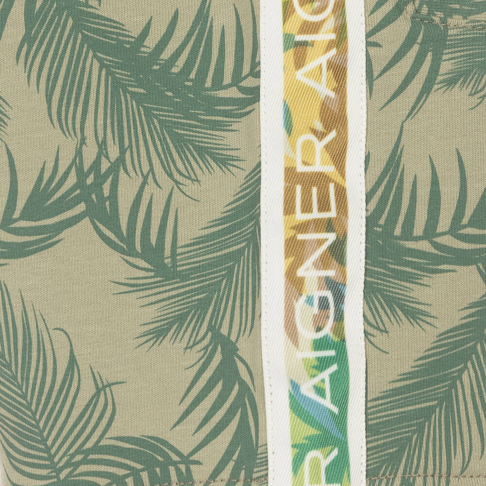 AIGNER-Зеленые шорты с пальмами | Childrensalon Outlet