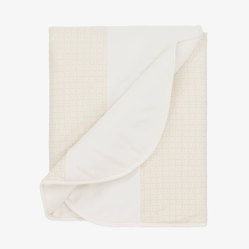AIGNER-Baby Boys Ivory Quilted Comfort Blanket | Childrensalon Outlet