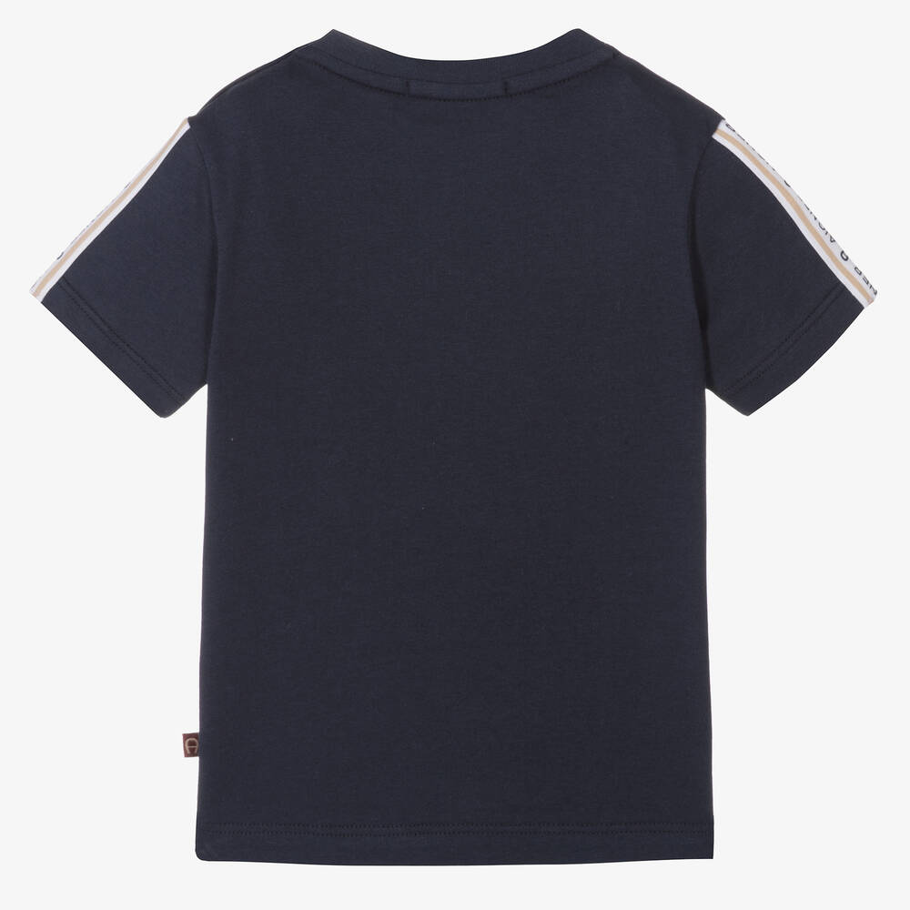 AIGNER-تيشيرت أطفال ولادي قطن لون كحلي | Childrensalon Outlet