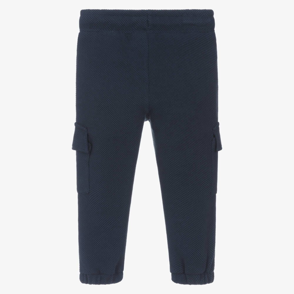 AIGNER-Baby Boys Navy Blue Cotton Piqué Joggers | Childrensalon Outlet