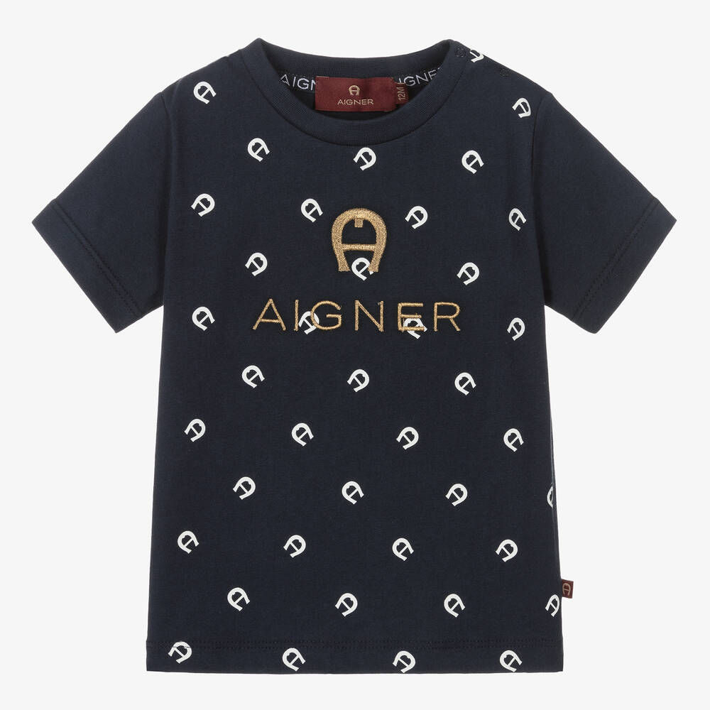 AIGNER-Синяя хлопковая футболка для малышей | Childrensalon Outlet