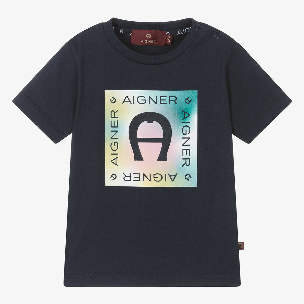 AIGNER-Синяя хлопковая футболка для малышей | Childrensalon Outlet