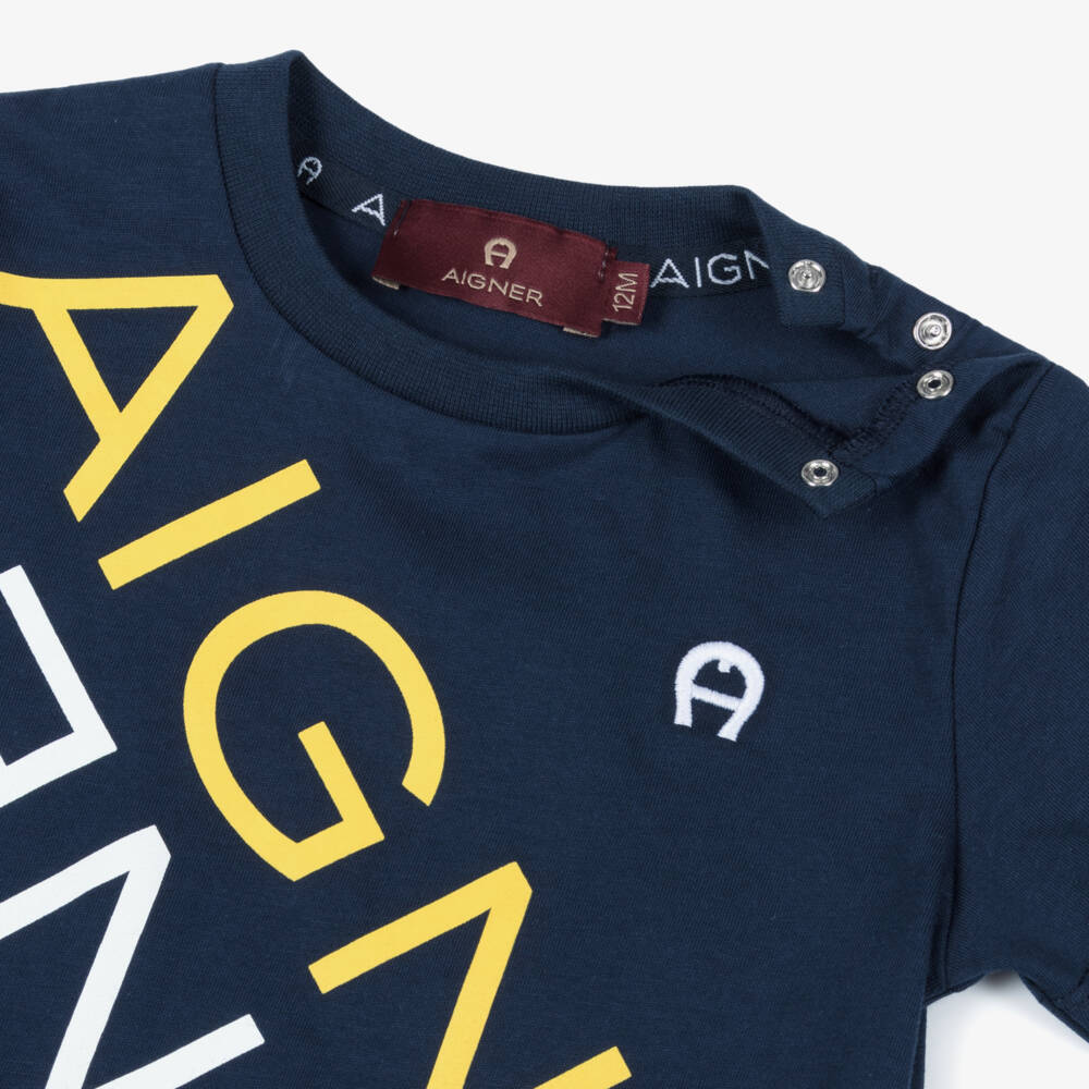 AIGNER-Синяя футболка с логотипом для малышей | Childrensalon Outlet