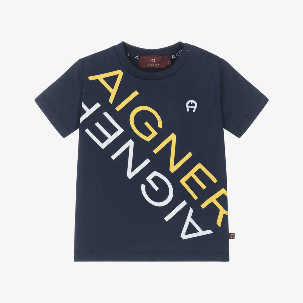 AIGNER-Синяя футболка с логотипом для малышей | Childrensalon Outlet