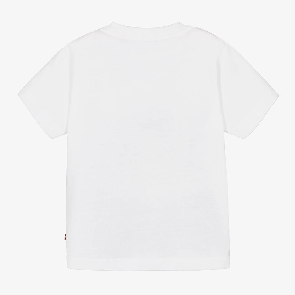 AIGNER-Baby Boys White & Blue Cotton T-Shirt | Childrensalon Outlet