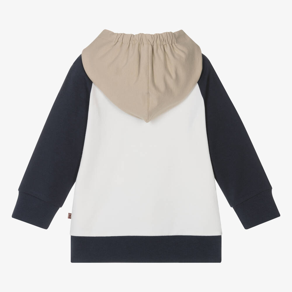 AIGNER-Baby Boys White Colourblock Hoodie | Childrensalon Outlet