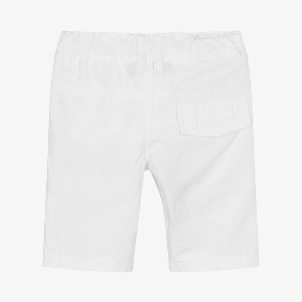اقنر-شورت برمودا أطفال ولادي قطن لون أبيض | Childrensalon Outlet