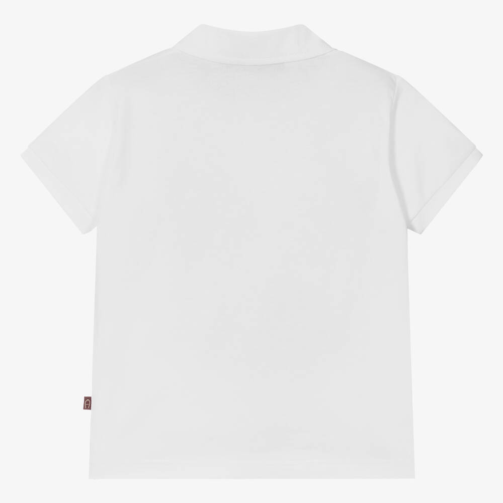 AIGNER-Белая рубашка поло из хлопкового джерси для малышей | Childrensalon Outlet