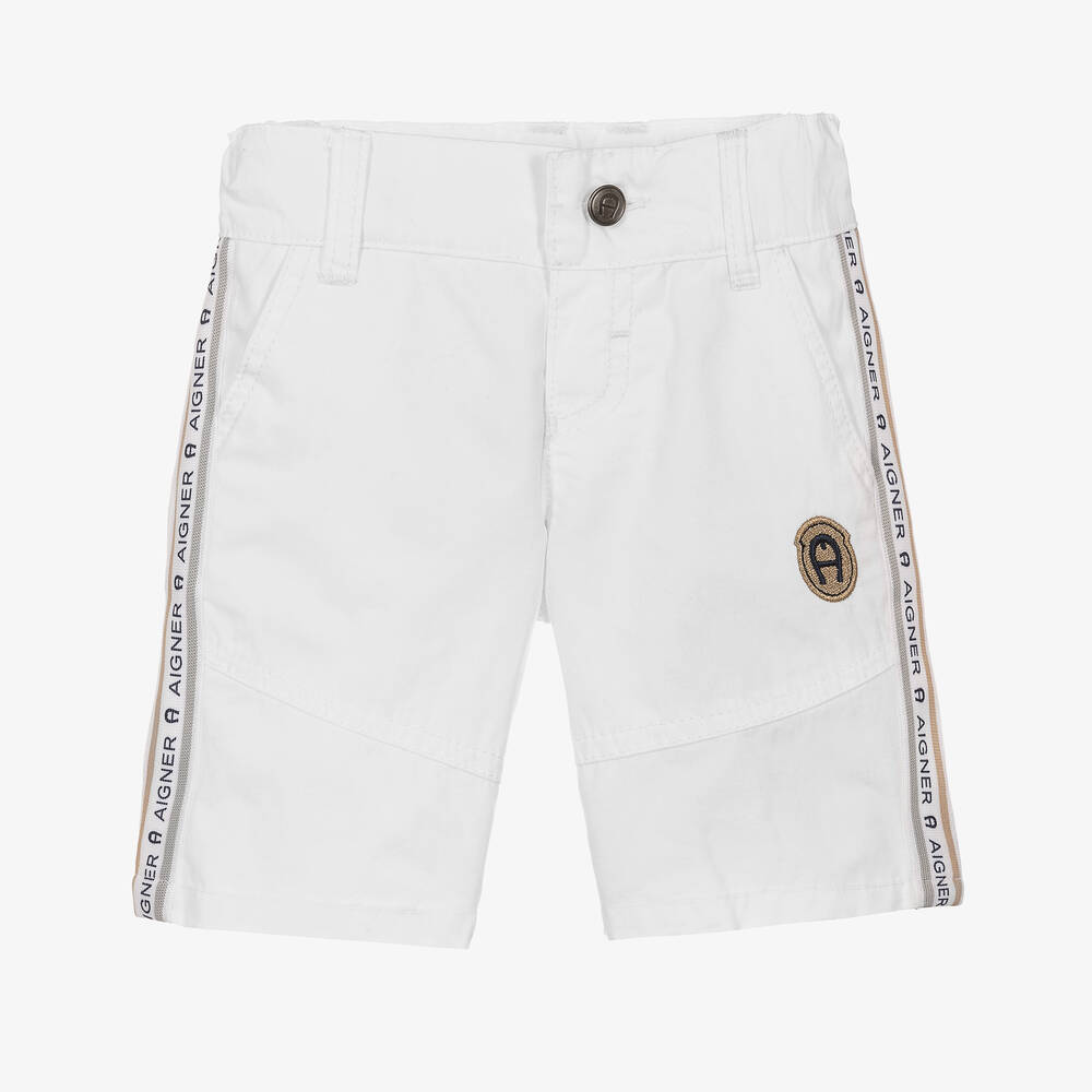 AIGNER - Short blanc en coton bébé garçon | Childrensalon