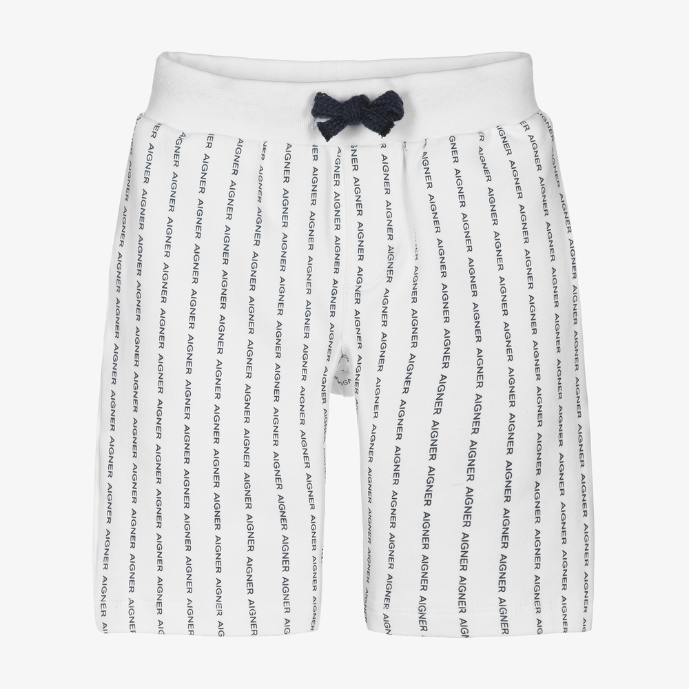 AIGNER - Baby Boys White Cotton Shorts | Childrensalon