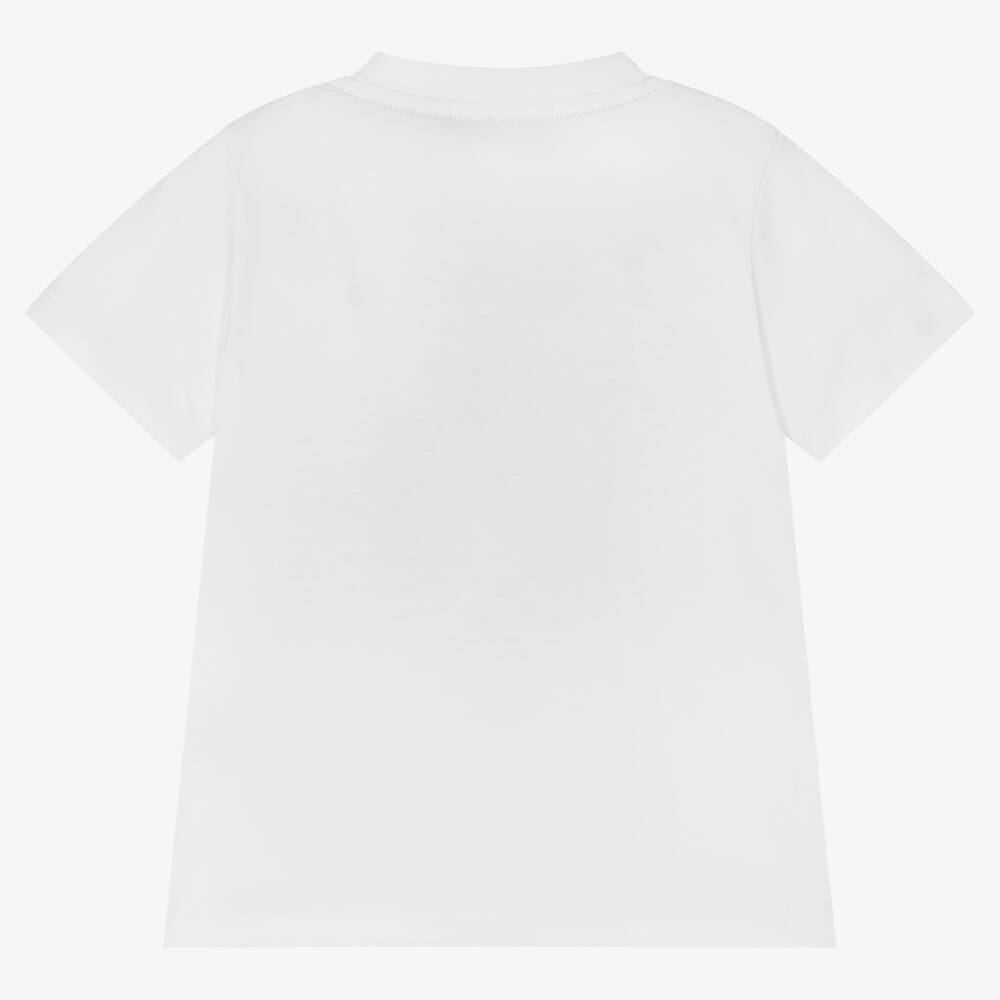 AIGNER-تيشيرت أطفال ولادي قطن لون أبيض | Childrensalon Outlet