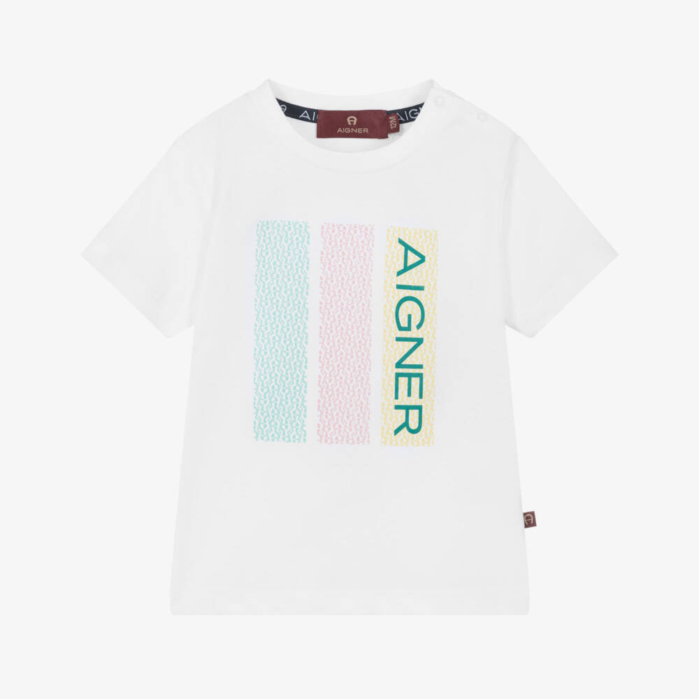 AIGNER-Белая хлопковая футболка для малышей | Childrensalon Outlet