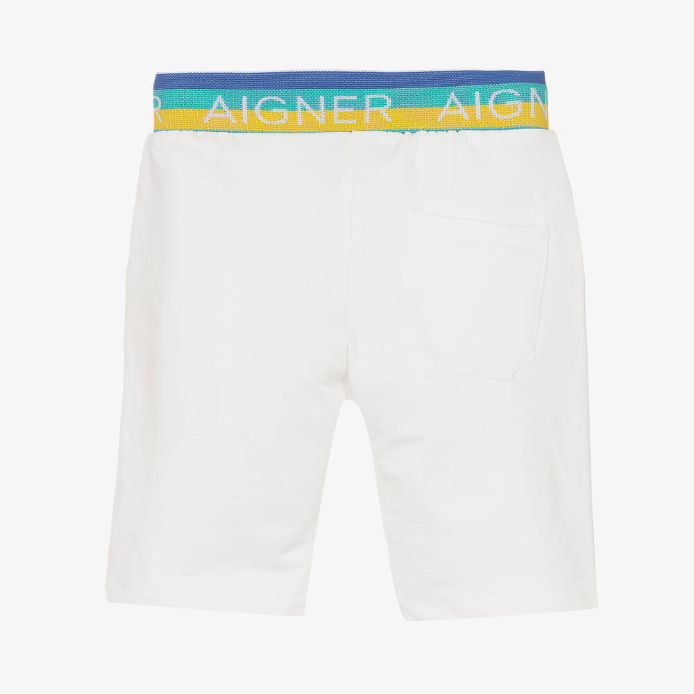AIGNER-Baby Boys White Logo Shorts | Childrensalon Outlet