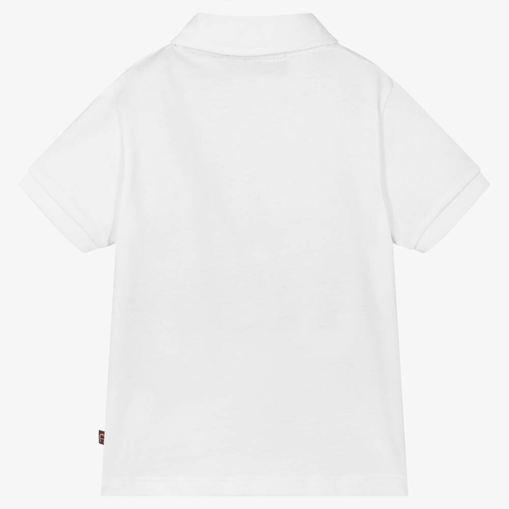 AIGNER-Белая рубашка поло с принтом-краской | Childrensalon Outlet