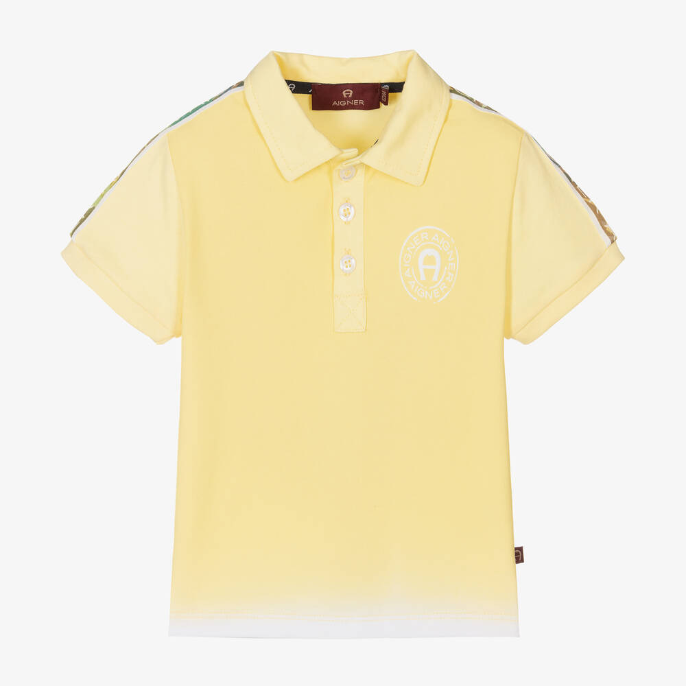 AIGNER - Baby Boys Yellow Cotton Polo Shirt | Childrensalon