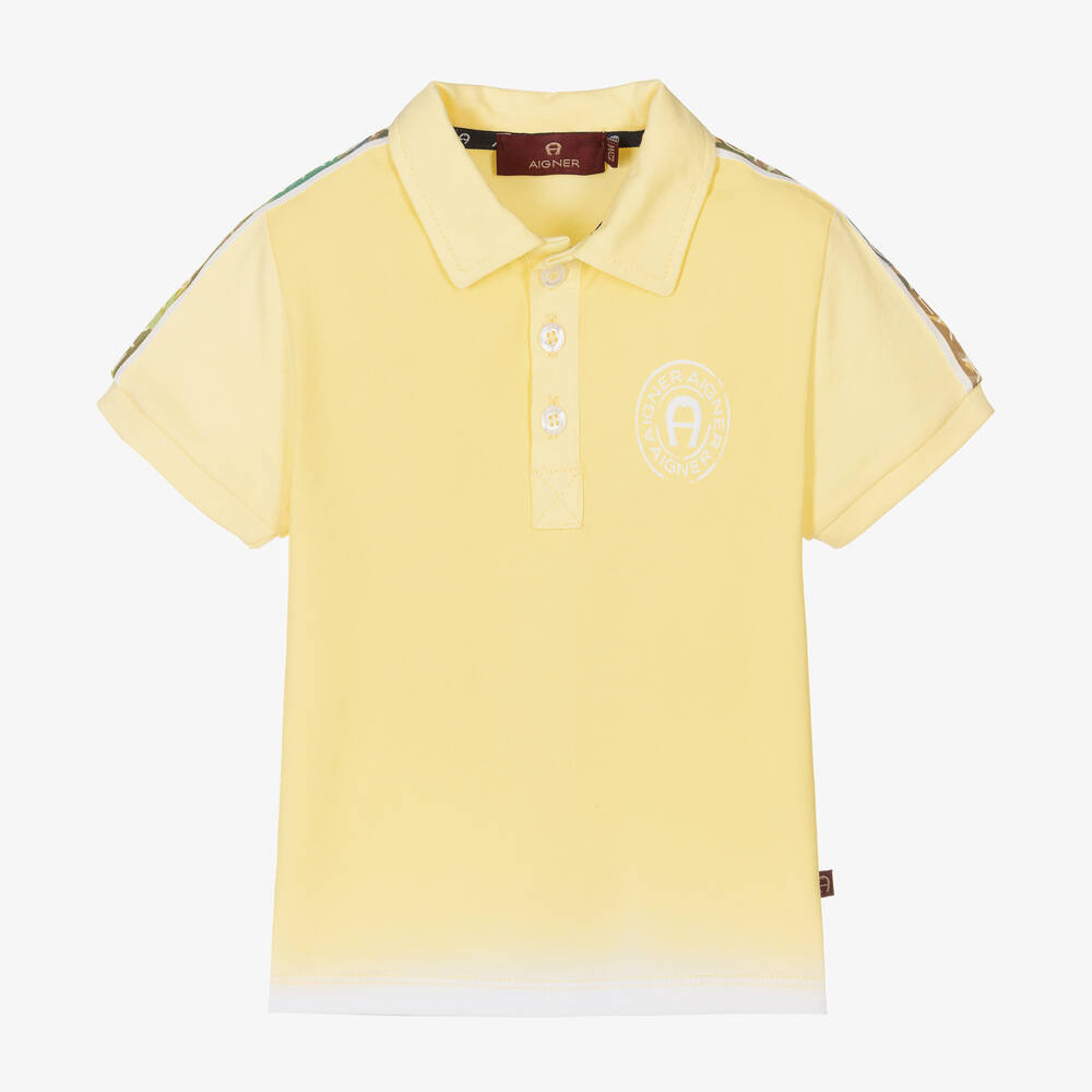 AIGNER-Желтая хлопковая рубашка поло | Childrensalon Outlet
