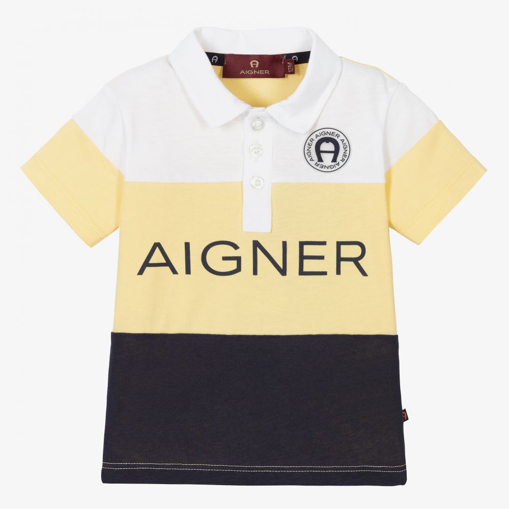 AIGNER - Baby Boys Yellow Polo Shirt | Childrensalon