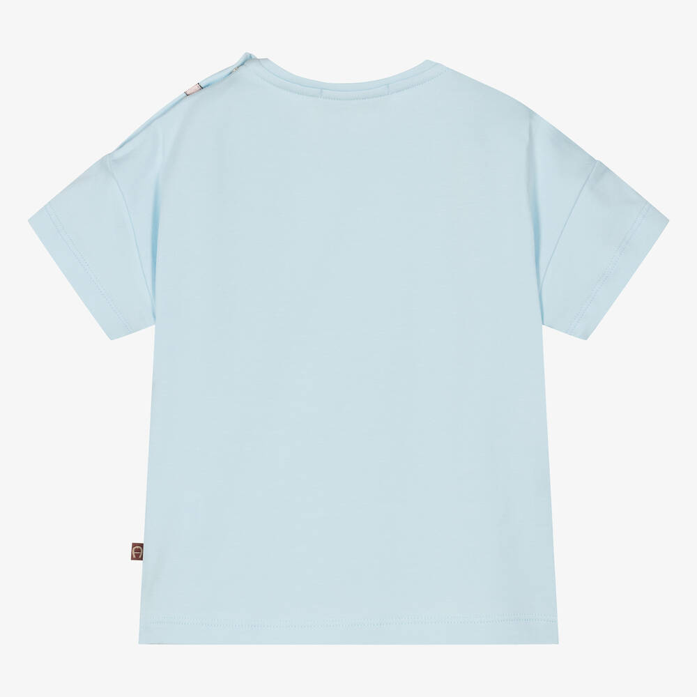AIGNER-Baby Girls Blue Cotton Handbag T-Shirt | Childrensalon Outlet