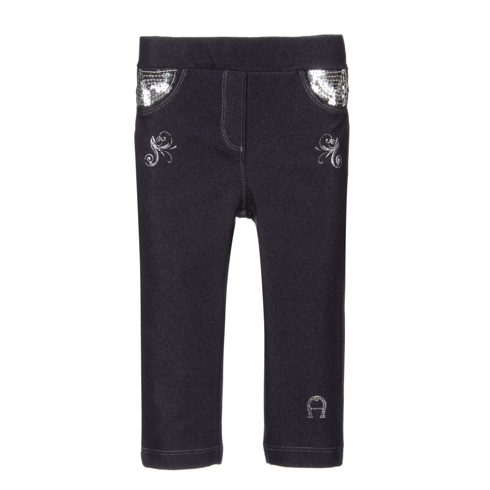 AIGNER - Baby Girls Blue Jeggings | Childrensalon