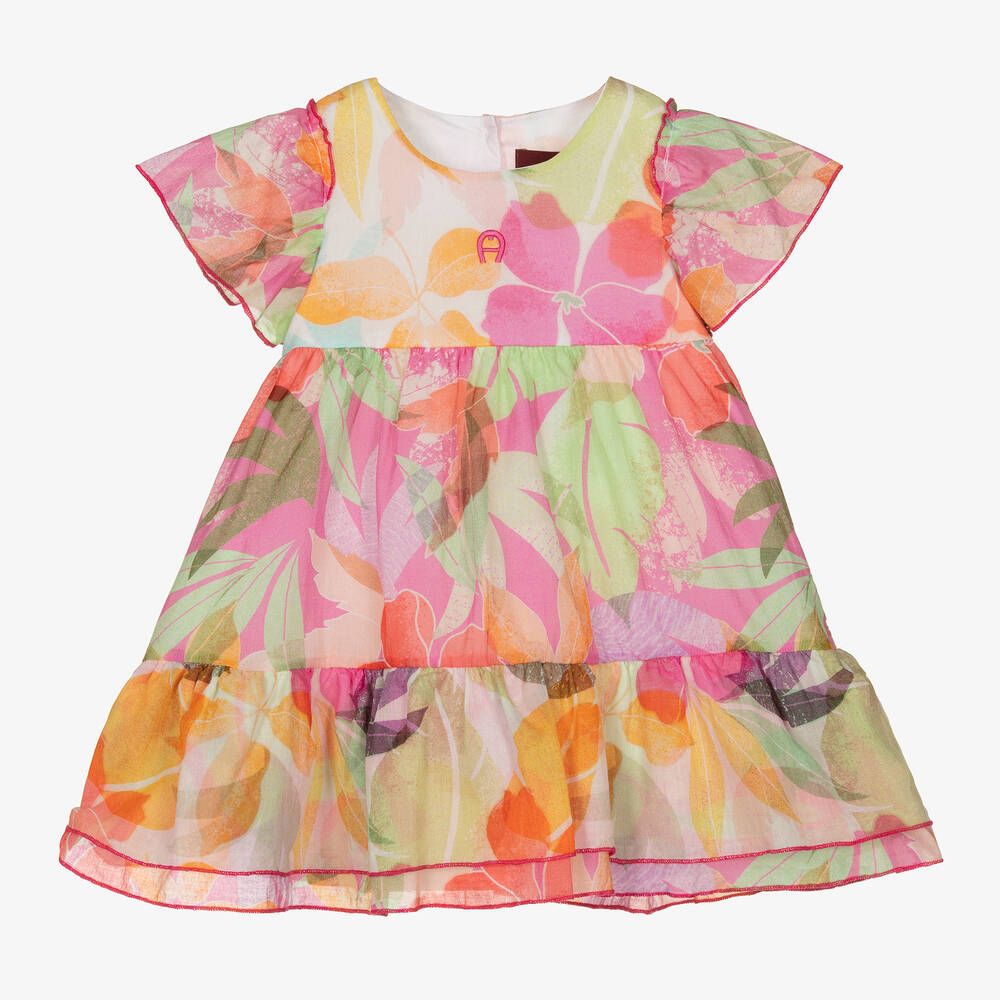 AIGNER - Robe voile de coton à fleurs bébé | Childrensalon