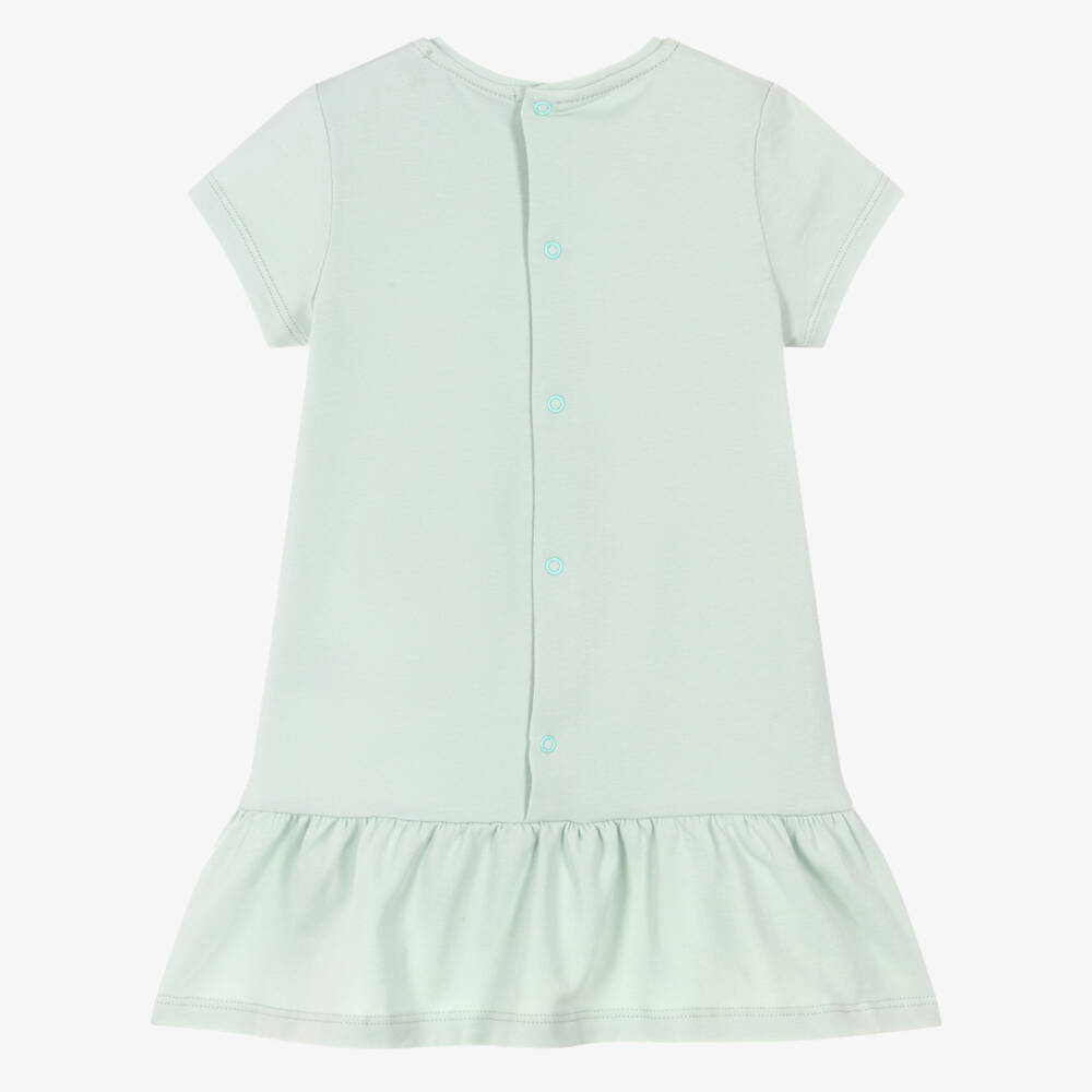 AIGNER-Baby Girls Pastel Green Cotton Dress with Handbag Print | Childrensalon Outlet