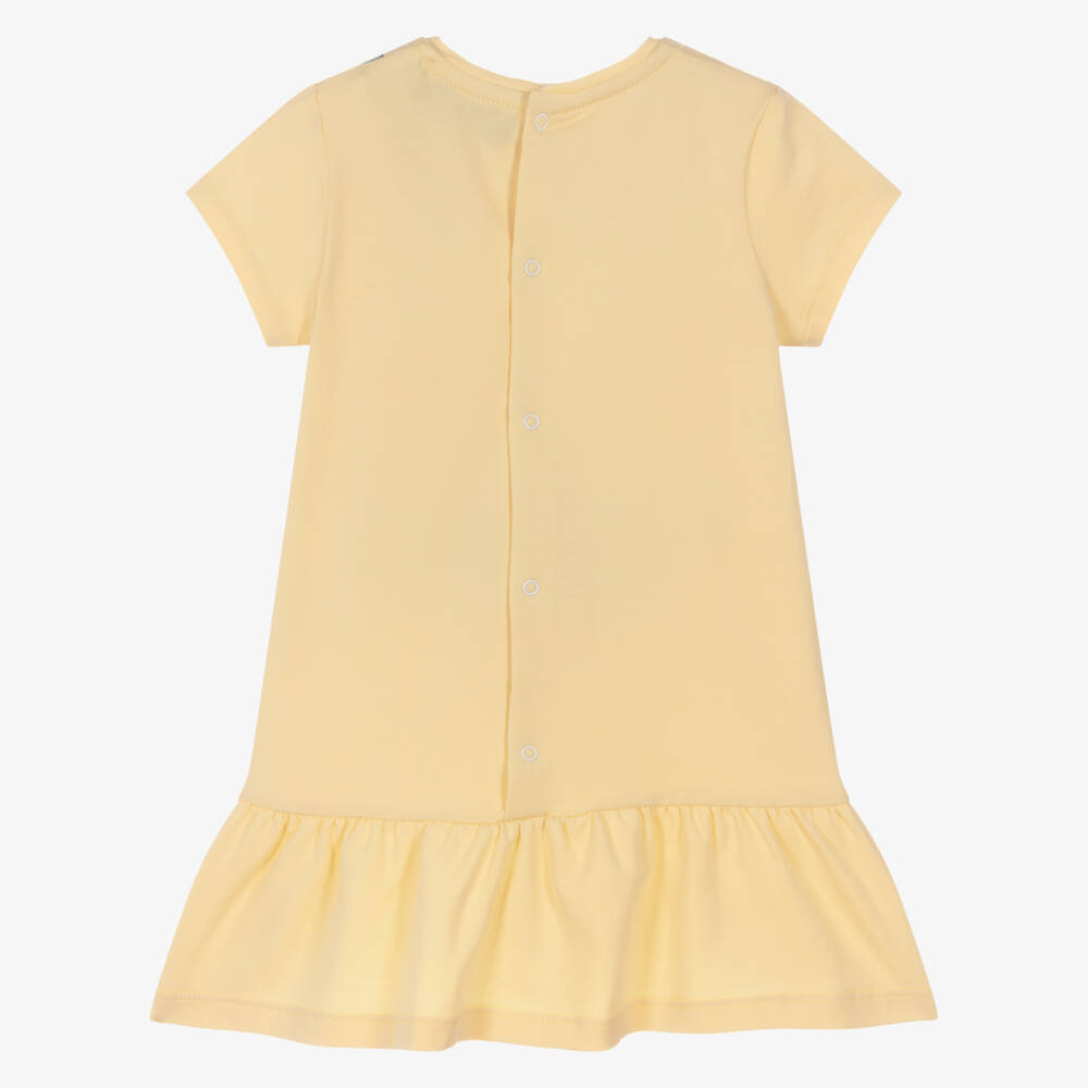 AIGNER-Baby Girls Pastel Yellow Cotton Dress with Bag Print | Childrensalon Outlet
