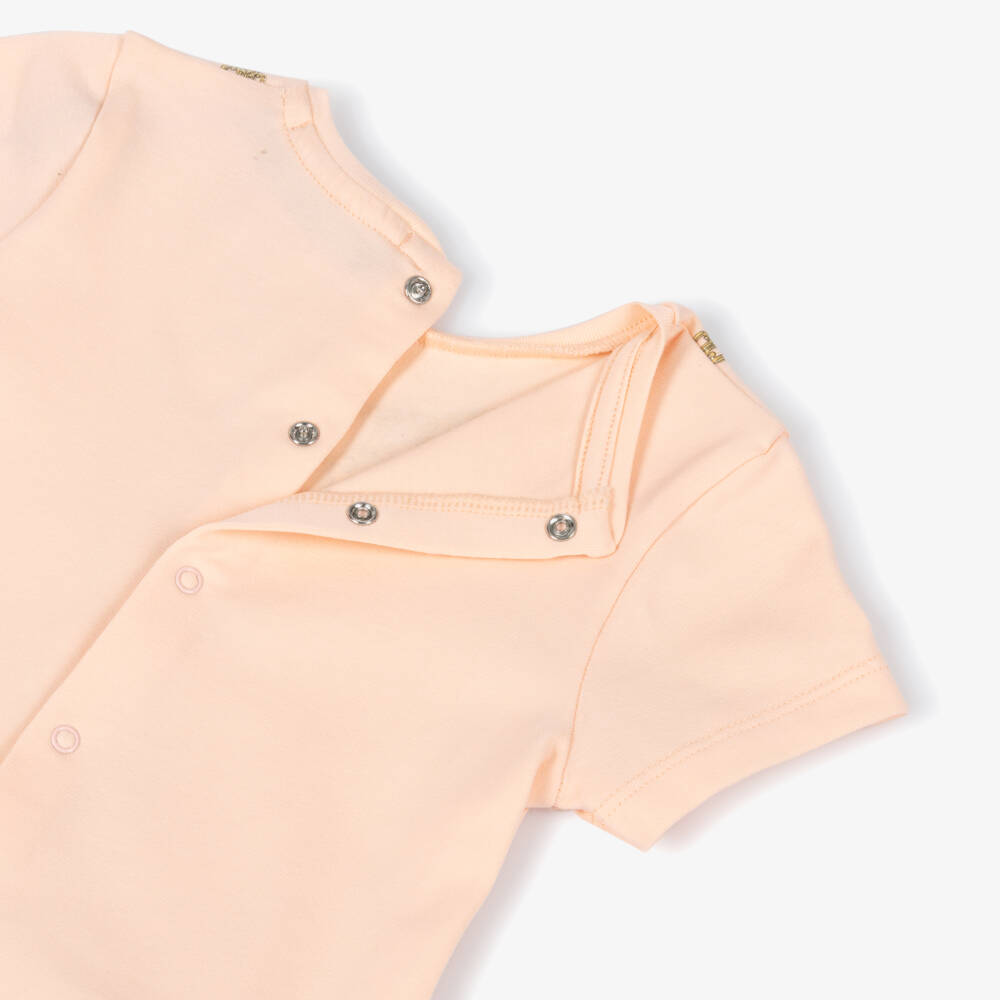 AIGNER-Baby Girls Peach Pink Cotton Necklace Dress | Childrensalon Outlet