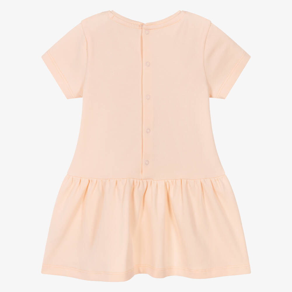 AIGNER-Baby Girls Peach Pink Cotton Necklace Dress | Childrensalon Outlet