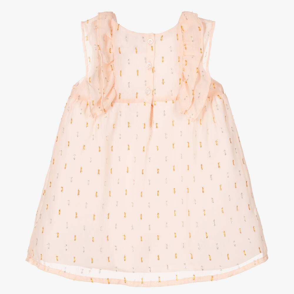 AIGNER - Baby Girls Pink Chiffon Dress | Childrensalon Outlet