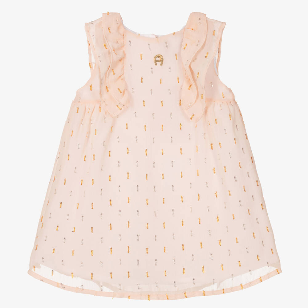 AIGNER - Baby Girls Pink Chiffon Dress | Childrensalon