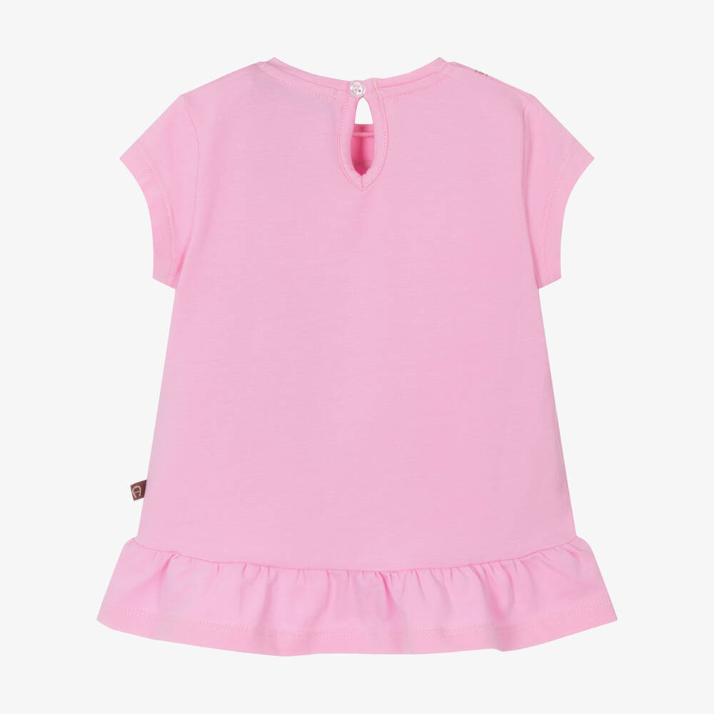 AIGNER-تيشيرت أطفال بناتي قطن جيرسي لون زهري | Childrensalon Outlet