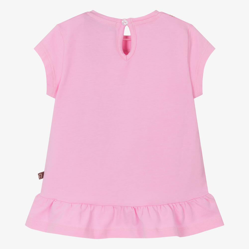 AIGNER-تيشيرت أطفال بناتي قطن جيرسي لون زهري | Childrensalon Outlet