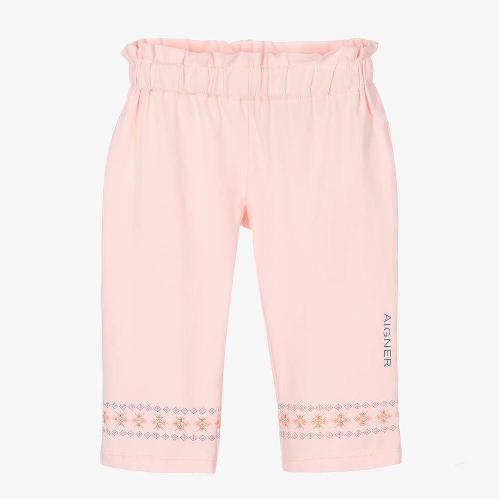 AIGNER - Rosa Baby-Baumwolljersey-Hose (M)  | Childrensalon