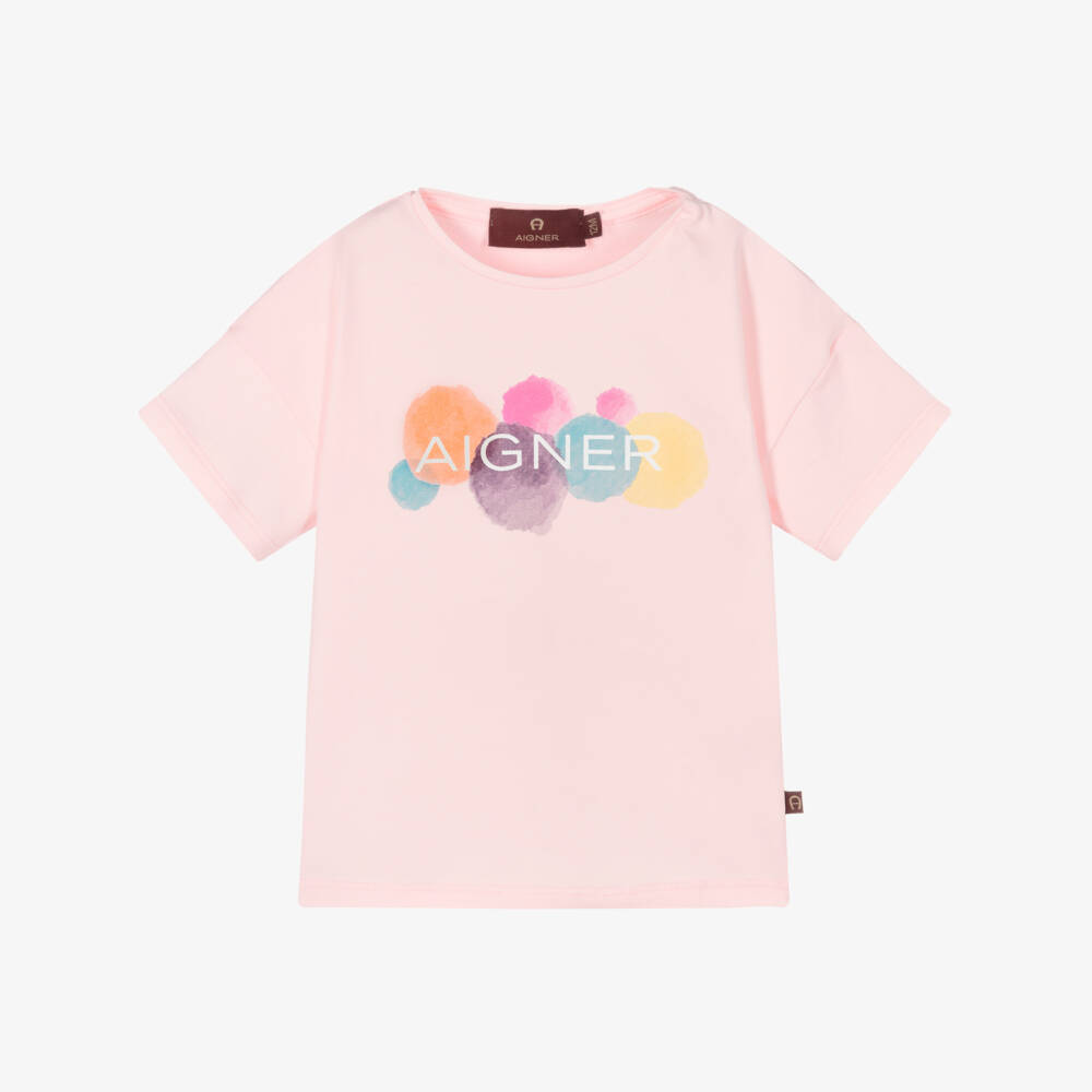 AIGNER-Розовая хлопковая футболка | Childrensalon Outlet