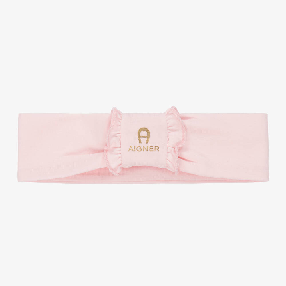 AIGNER - Розовая повязка на голову для малышек | Childrensalon