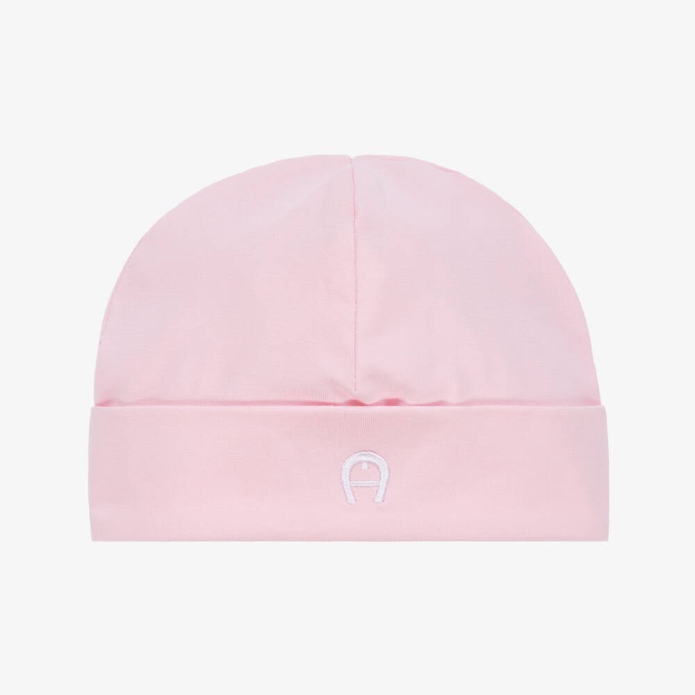 AIGNER-Baby Girls Pink Logo Pima Cotton Hat | Childrensalon Outlet