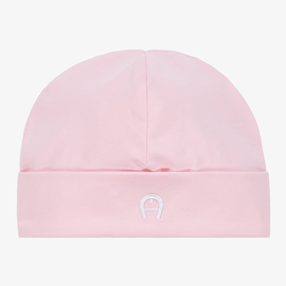 AIGNER-Baby Girls Pink Logo Pima Cotton Hat | Childrensalon Outlet