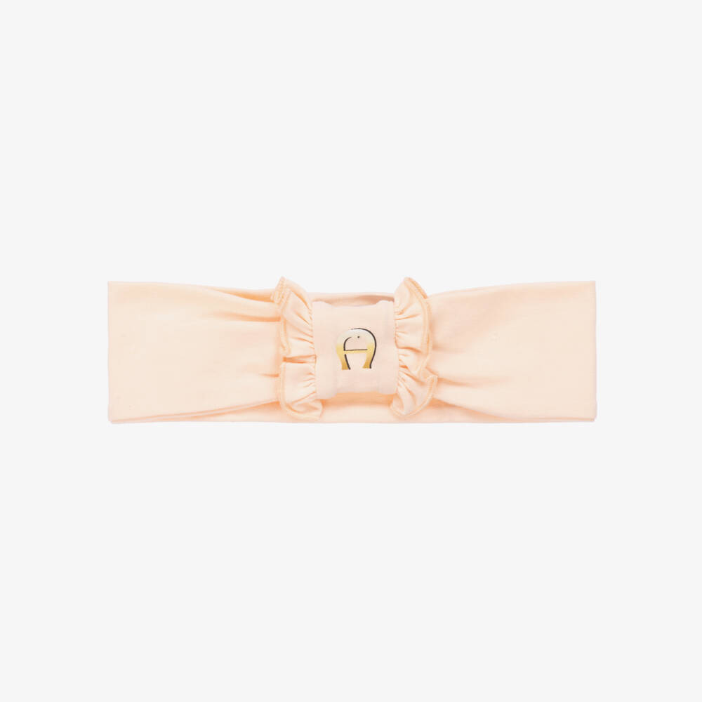 AIGNER-طوق للرأس قطن بيما جيرسي لون زهري للمولودات | Childrensalon Outlet